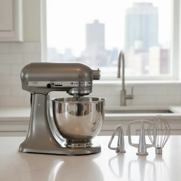 Comfee die-cast stand mixer with tilt-head design, stainless steel bowl, and attachments