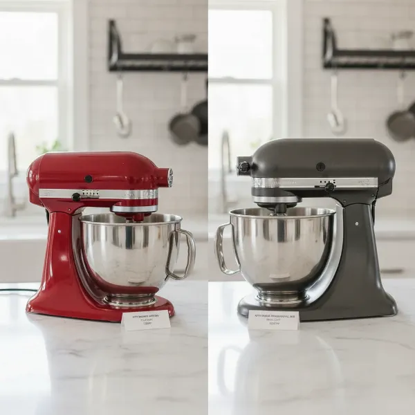 KitchenAid Artisan and Professional 600 stand mixers side-by-side